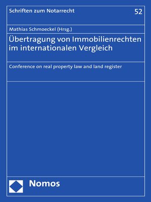 cover image of Übertragung von Immobilienrechten im internationalen Vergleich